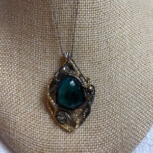 NWOT Alexis Bittar Faceted Stone Gold Plated Necklace